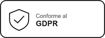 Icona di conformità con il GDPR, con un simbolo di scudo e un segno di spunta.